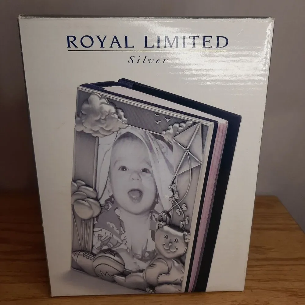 Vtg 1998 Royal Limited Silver Baby Album Frame Holds 80 4x6